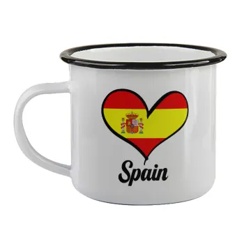Spain flag, Κούπα εμαγιέ με μαύρο χείλος 360ml