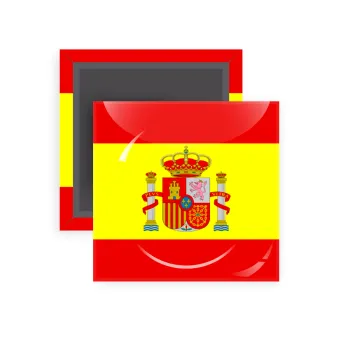 Spain flag, Μαγνητάκι ψυγείου τετράγωνο διάστασης 5x5cm
