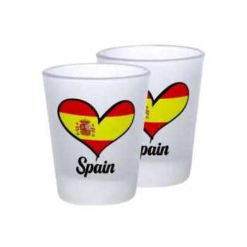 Spain flag, Σφηνοπότηρα γυάλινα 45ml του πάγου (2 τεμάχια)