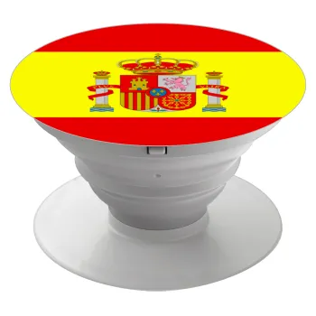Spain flag, Phone Holders Stand  White Hand-held Mobile Phone Holder