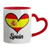 Mug heart red handle, ceramic, 330ml
