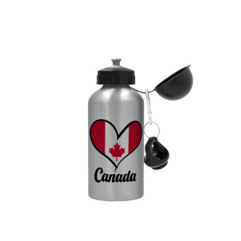 Canada flag, Metallic water jug, Silver, aluminum 500ml