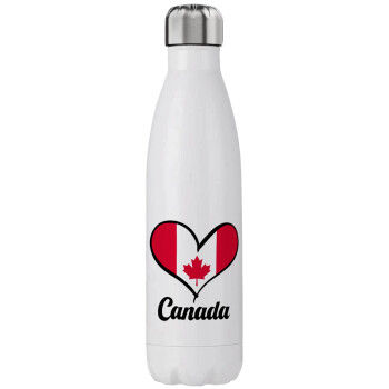 Canada flag, Μεταλλικό παγούρι θερμός (Stainless steel), διπλού τοιχώματος, 750ml