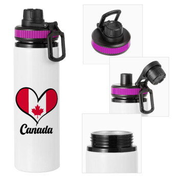 Canada flag, Metallic water bottle with safety lid, 850ml aluminum