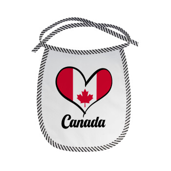 Canada flag, Σαλιάρα μωρού αλέκιαστη με κορδόνι Μαύρη