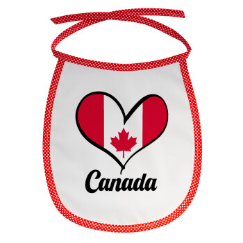 Canada flag, Σαλιάρα μωρού αλέκιαστη με κορδόνι Κόκκινη
