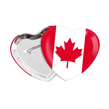 Canada flag, Κονκάρδα παραμάνα καρδιά (57x52mm)