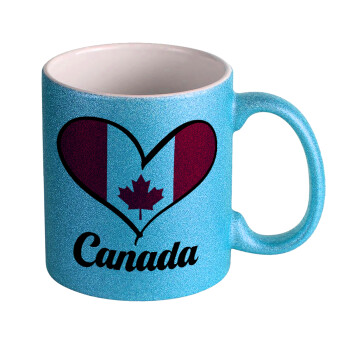 Canada flag, Κούπα Σιέλ Glitter που γυαλίζει, κεραμική, 330ml