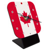 Canada flag, Επιτραπέζιο ρολόι ξύλινο με δείκτες (10cm)