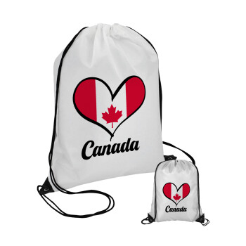 Canada flag, Τσάντα πουγκί με μαύρα κορδόνια (1 τεμάχιο)