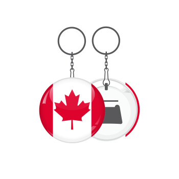 Canada flag, Μπρελόκ μεταλλικό 5cm με ανοιχτήρι