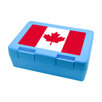 Canada flag, Children's cookie container LIGHT BLUE 185x128x65mm (BPA free plastic)