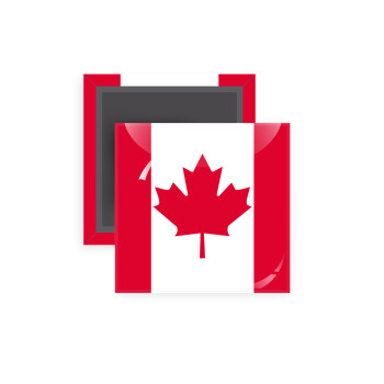 Canada flag, Μαγνητάκι ψυγείου τετράγωνο διάστασης 5x5cm