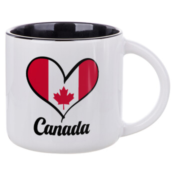 Canada flag, Κούπα κεραμική 400ml Λευκή/Μαύρη
