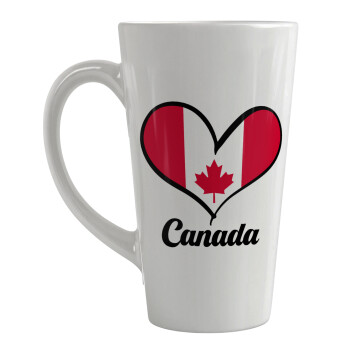Canada flag, Κούπα κωνική Latte Μεγάλη, κεραμική, 450ml