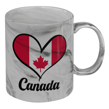 Canada flag, Mug ceramic marble style, 330ml