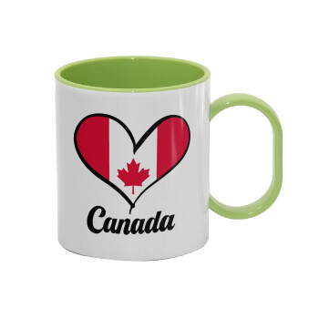 Canada flag, Κούπα (πλαστική) (BPA-FREE) Polymer Πράσινη για παιδιά, 330ml