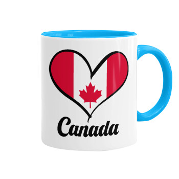Canada flag, Mug colored light blue, ceramic, 330ml