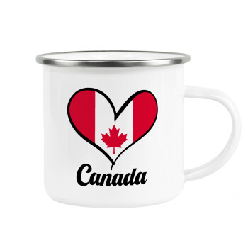 Canada flag, Κούπα Μεταλλική εμαγιέ λευκη 360ml