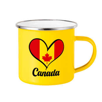 Canada flag, Κούπα Μεταλλική εμαγιέ Κίτρινη 360ml