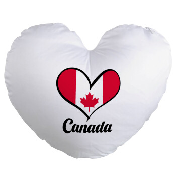 Canada flag, Μαξιλάρι καναπέ καρδιά 40x40cm περιέχεται το  γέμισμα