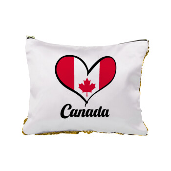 Canada flag, Τσαντάκι νεσεσέρ με πούλιες (Sequin) Χρυσό