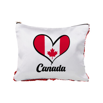 Canada flag, Τσαντάκι νεσεσέρ με πούλιες (Sequin) Κόκκινο