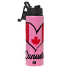 Metallic water bottle with safety lid, 850ml aluminum
