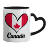 Mug heart black handle, ceramic, 330ml
