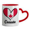 Mug heart red handle, ceramic, 330ml