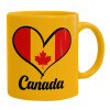 Ceramic coffee mug yellow, 330ml