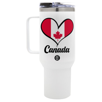 Canada flag, Mega Tumbler με καπάκι, διπλού τοιχώματος (θερμό) 1,2L