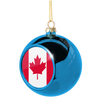 Canada flag, Χριστουγεννιάτικη μπάλα δένδρου Μπλε 8cm