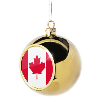 Canada flag, Χριστουγεννιάτικη μπάλα δένδρου Χρυσή 8cm