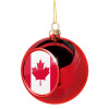Canada flag, Χριστουγεννιάτικη μπάλα δένδρου Κόκκινη 8cm