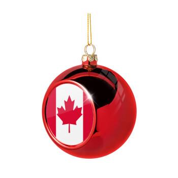 Canada flag, Christmas tree ball Red 8cm
