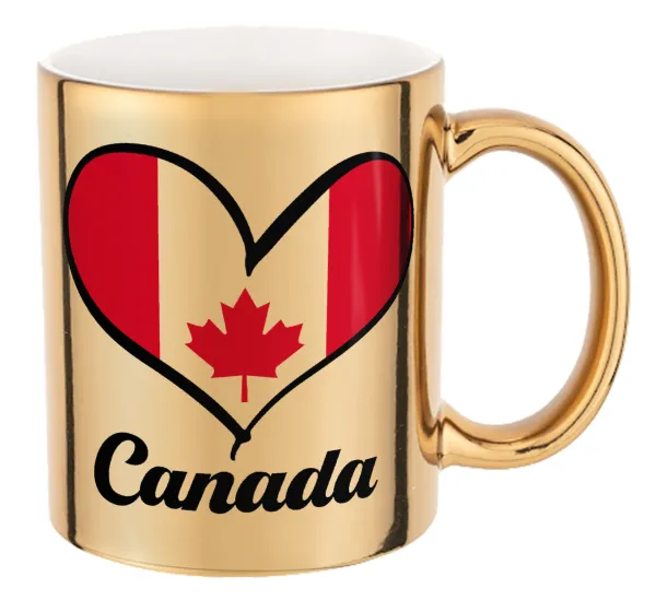 Canada flag — Κούπα κεραμική, χρυσή καθρέπτης, 330ml