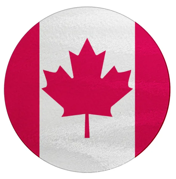 Canada flag — Επιφάνεια κοπής γυάλινη στρογγυλή (30cm)