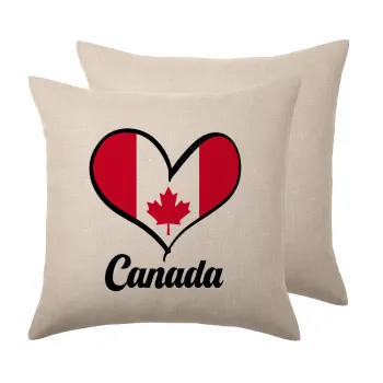 Canada flag, Μαξιλάρι καναπέ ΛΙΝΟ 40x40cm περιέχεται το  γέμισμα