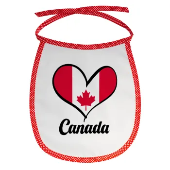 Canada flag, Σαλιάρα μωρού αλέκιαστη με κορδόνι Κόκκινη