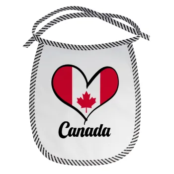 Canada flag, Σαλιάρα μωρού αλέκιαστη με κορδόνι Μαύρη