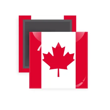 Canada flag, Μαγνητάκι ψυγείου τετράγωνο διάστασης 5x5cm