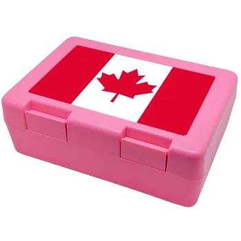 Canada flag, Παιδικό δοχείο κολατσιού ΡΟΖ 185x128x65mm (BPA free πλαστικό)