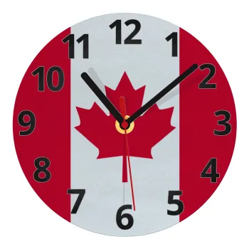 Canada flag, Ρολόι τοίχου γυάλινο (20cm)