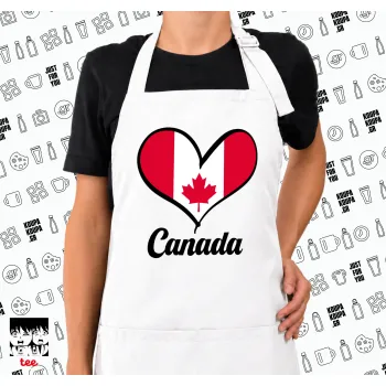 Canada flag, Ποδιά μακριά Σεφ ολόσωμη με τσέπες white (ΕΝΗΛΙΚΩΝ)