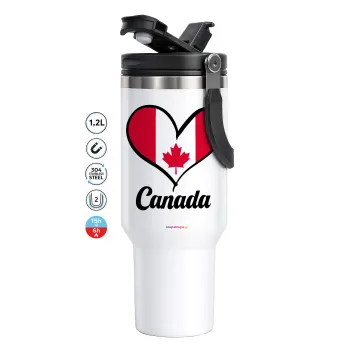 Canada flag, Mega Travel Mug / Travel Mug, double walled (thermal) 1.2L