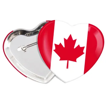 Canada flag, Κονκάρδα παραμάνα καρδιά (57x52mm)