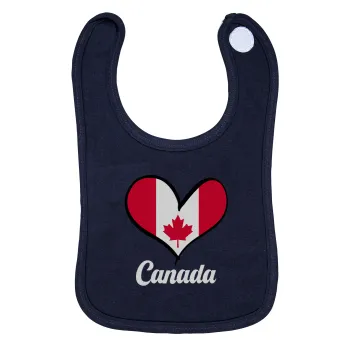 Canada flag, Σαλιάρα με Σκρατς 100% Organic Cotton Μπλε (0-18 months)