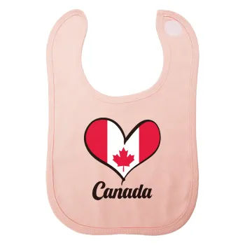 Canada flag, Σαλιάρα με Σκρατς ΡΟΖ 100% Organic Cotton (0-18 months)