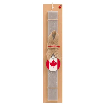 Canada flag, Easter Set, wooden keychain & scented Easter candle flat (30cm) (GRAY)